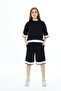 Girl's Oversize 100% Cotton Half Sleeve Shorts Top and Bottom Tracksuit Set - 3