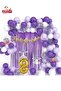 Luxury Purple Lilac White Gold Age Foiled Birthday Balloon Chain Set - 2