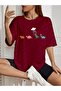 Oversized alien dinosaur Printed t-shirt