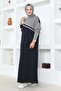 Navy Blue Sports Dress - Stripe Detailed - 2