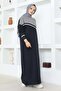 Navy Blue Sports Dress - Stripe Detailed - 3