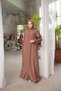 Ankanoor Light Camel Medina Silk Prayer Dress with Shawl