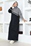 Navy Blue Sports Dress - Stripe Detailed - 4