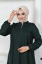 Pleated Robe with Gathered Sleeves Emerald Green - 4