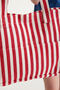 Premium Women's Cotton Woven Colorful Striped Beach Bag / Shoulder Bag (4 Pockets) - 2