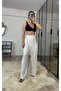 Keira White - Extra High Waist 100% Raw Linen Trousers - 2