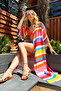 Women's Multi-Color Long Rope Belted Kimono Jacket Alc-X12334 - 2