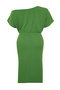 Green Asymmetric Neckline Slit Crepe Knitted Plus Size Dress Tbbss24Ah00083 - 7