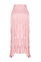 Dusty Rose Pleated Satin Woven Skirt TCTSS24EE00018 - 8