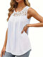 Women's Sleeveless Crew Neck Lace Viscose Blouse - 2