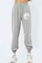 LUNAVISTA Women's Moon Sun Printed Black Jogger Sweatpants with Elastic Waist