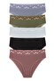 Women's Ribbed Lace Detailed Slip Panties 5 Pack Set - 2