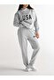 USA Black Unisex Hooded Sweatshirt Bottom-Top Set