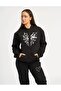 Grunge Mesh Printed Hooded Zippered Sweatshirt Tracksuit Top and Bottom Set)