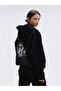 Vertical Tracksuit Sweatshirt Jogger Pants - Grey Printed Oversized Brushed Inside Hooded - 2