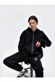 Vertical Tracksuit Sweatshirt Jogger Pants - Grey Printed Oversized Brushed Inside Hooded - 3