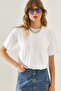 Women's White Crew Neck Short Sleeve Basic T-Shirt 60251202