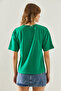 Women's Emerald Green V-Neck Short Sleeve Basic T-Shirt 60251204 - 7