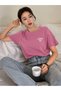 Women's Pink Sunshine Printed Oversized T-Shirt - 4