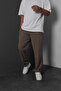 Baggy Mold Soft Texture Men's Brown Trousers