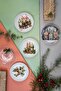 Festive Porcelain Patterned Tex - 4 Pieces, 15 cm, New Model721051 - 3