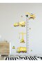 Toy Engineering Vehicles Themed Height Gauge Kids Wall Mirror Sticker for Cabinet Door - 2