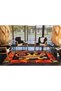 Iguana Animal Frame Geometric Patterned Woven Base and Decorative Washable Carpet Miravip8544 - 3