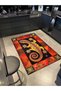 Iguana Animal Frame Geometric Patterned Woven Base and Decorative Washable Carpet Miravip8544 - 2
