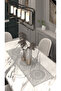 Placemat Special Embroidery Design Square Plate Sun Table and Presentation Set Dowry Rack Gray - 3