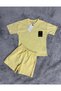 Label Detailed Cotton Kids Shorts T-Shirt Bottom Top Set - 2