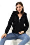 Raised Zippered Hooded Sweatshirt 19116 Black - 3