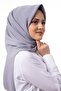 وشاح من حرير المدينة الفاخر بنسبة 100% مستورد باللون الفضي - 2