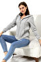 Raised Zippered Hooded Sweatshirt 19116 Grimelange - 3
