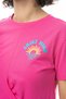 Women's Twist Detailed Printed Crop T-shirt - 4
