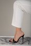 Roux Black Patent Leather 10 Cm Women's Slippers, Heeled Slippers - 4