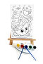 20 x 30 cm Colorful Children's Painter Set - Canvas with Precription, 2 Brushes, Palette, Paints and Easels
