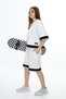 Girls' %100 Cotton Oversized Short-Sleeve Sport Tracksuit Set with Shorts