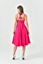 Women's Satin Strap Rose Detailed Evening Dress Nbs9353 - 3