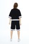 Girls' Cotton Oversized Short-Sleeve Tracksuit Set with Shorts - 7