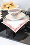 6-Piece Square-Shaped Avant-Garde Patterned Multi-Colored Coffee Side Presentation Napkins - 3