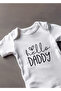 Short Sleeve 100% Cotton Hello Daddy Designed Baby Bodysuit - 2