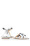 Women's Genuine Leather Lame Heeled Sandals