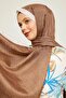 Beige-Coffee Ring Pattern Monogram Shawl - 3
