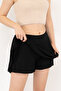 Women's Black Triple Draped Shorts Skirt - 3