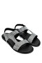 Women's Genuine Leather Black Flat Sandals - 2