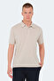 Katsuro Men's Polo Neck Beige T-Shirt