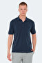 Katsuro Men's Polo Neck Navy Blue T-Shirt