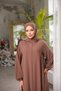 Ankanoor Light Camel Medina Silk Prayer Dress with Shawl - 4