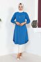Button Detailed Hijab Tunic Indigo