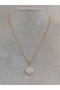 Pink Quartz Stone Pendant with Clover Theme and Gold Plated Chain (49804) - 2